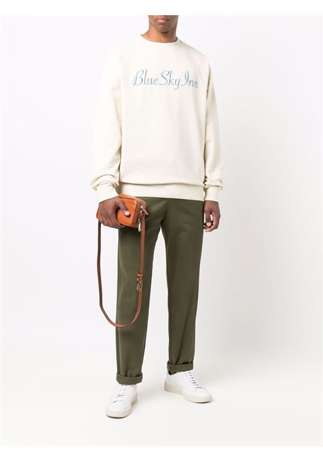 Beige logo-embroidered sweatshirt - men BLUE SKY INN | BS2101CN001CRM